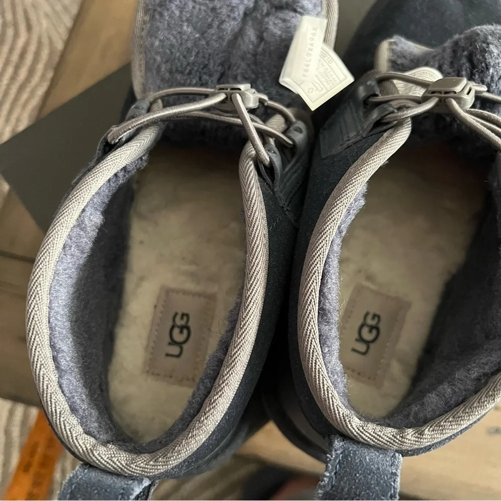 UGGs Men's Navy Suede Neumel Ghillie Chukka Wool Lined Leather Ankle Boots #P11